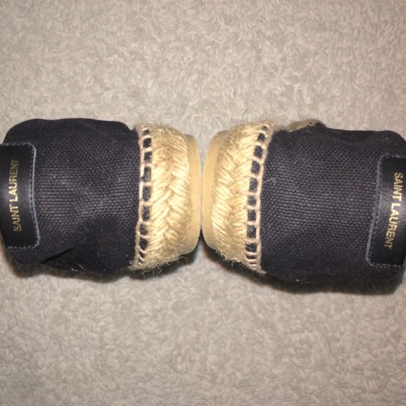 Saint Laurent Embroidered Espadrilles in Black Canvas - Picture 9 of 12